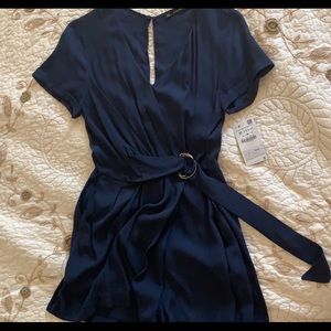 Zara short jumpsuit in Navy Blue
